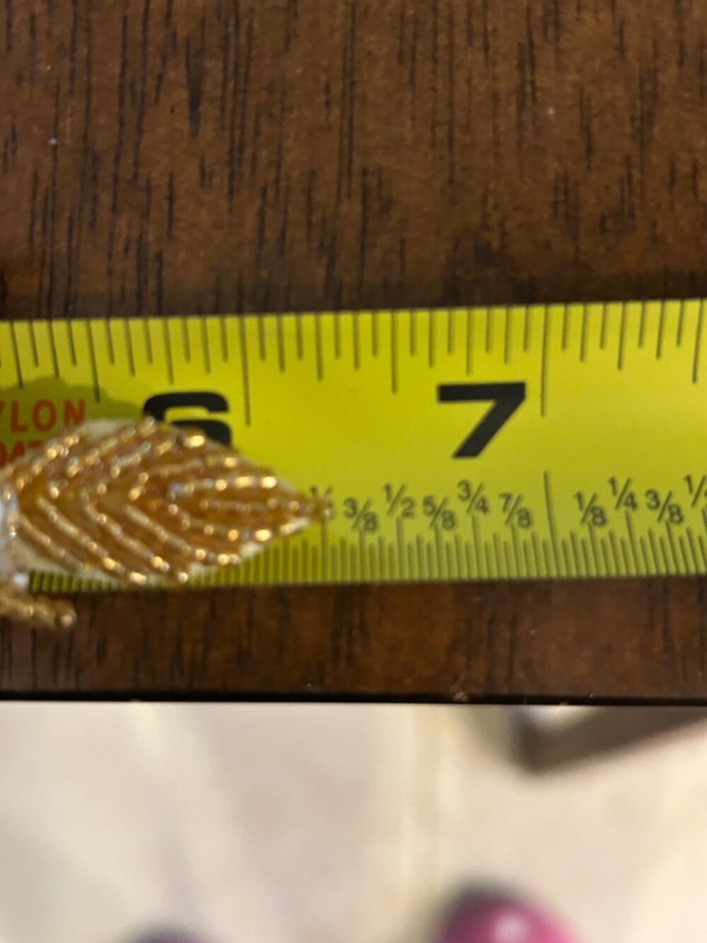 Floral Hair Barrette Gold-Tone Beaded Silvertone Sequin 6" Bridal Prom Formal - Picture 10 of 10